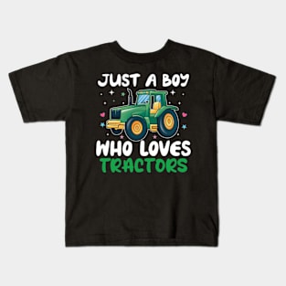 just a boy who loves tractors Kids T-Shirt